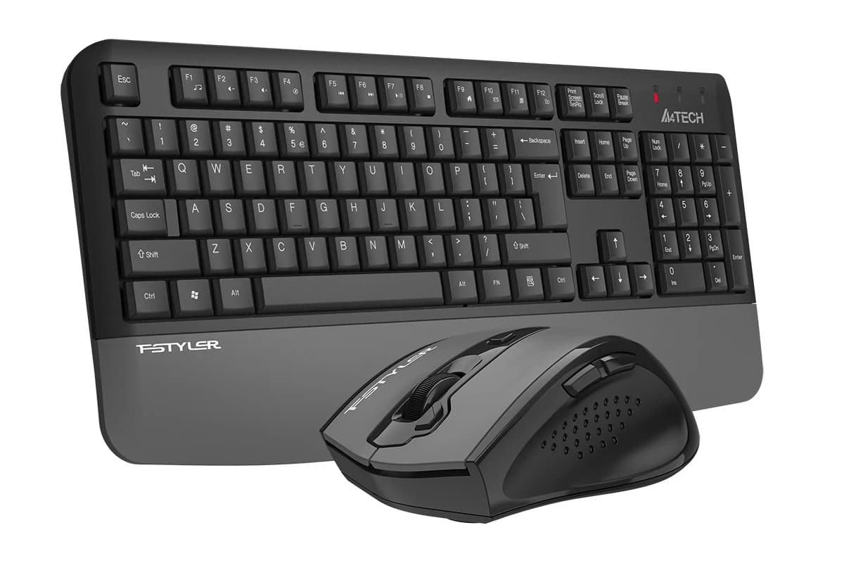 A4TECH FSTYLER FG2500+ (FG55+ +FGK20) MULTIMEDIA SLEEK KEYBOARD+MOUSE COMBO SET WIRELESS BLACK