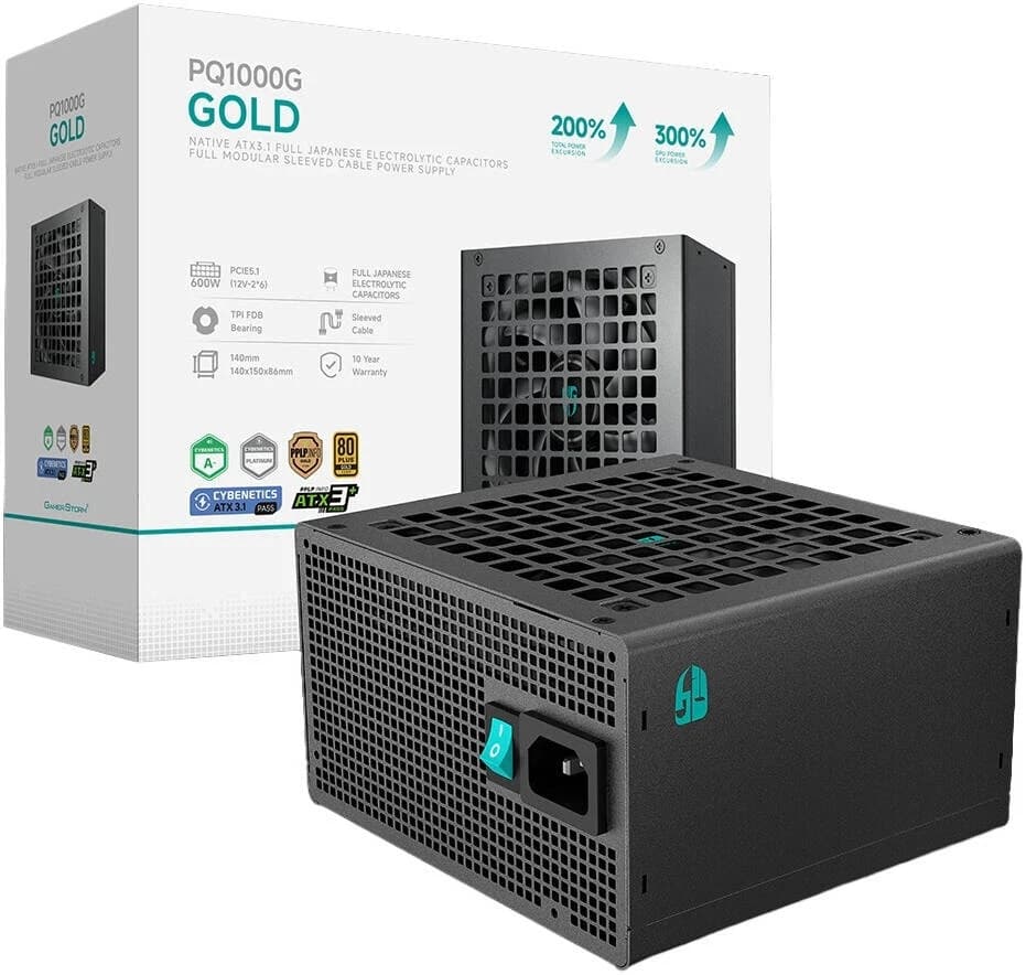 Power Unit DEEPCOOL PQ1000G 1000W 80 PLUS GOLD certified 100-240V/ATX12V 2.3 & SSI EPS 12V