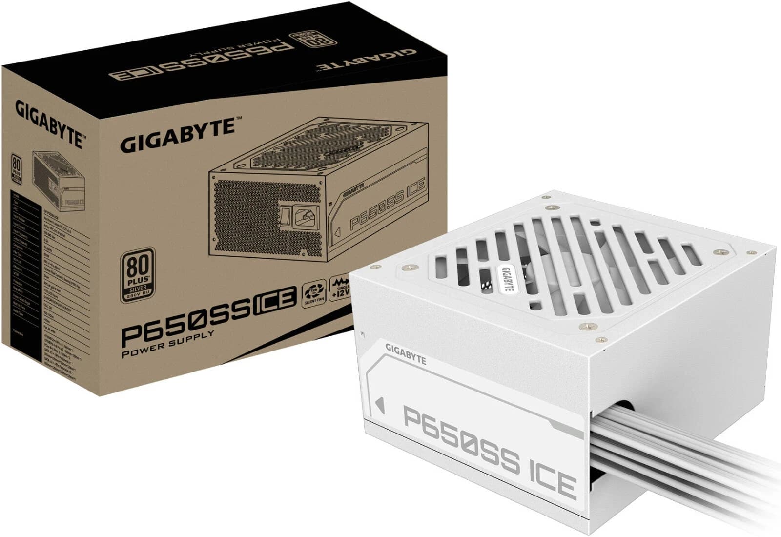 Power Unit GIGABYTE GP-P650SS ICE 650W 80 PLUS SILVER certified 155-240V ATX WHITE