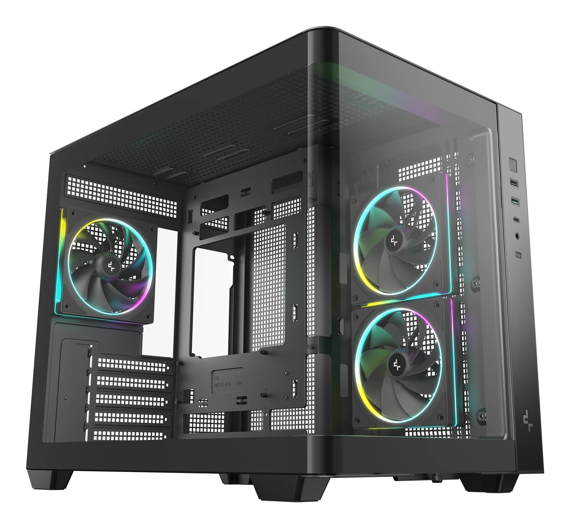 DEEPCOOL MATX CG330U 3F w/o PSU USB3.0×2 Front + 3×120mm FANS