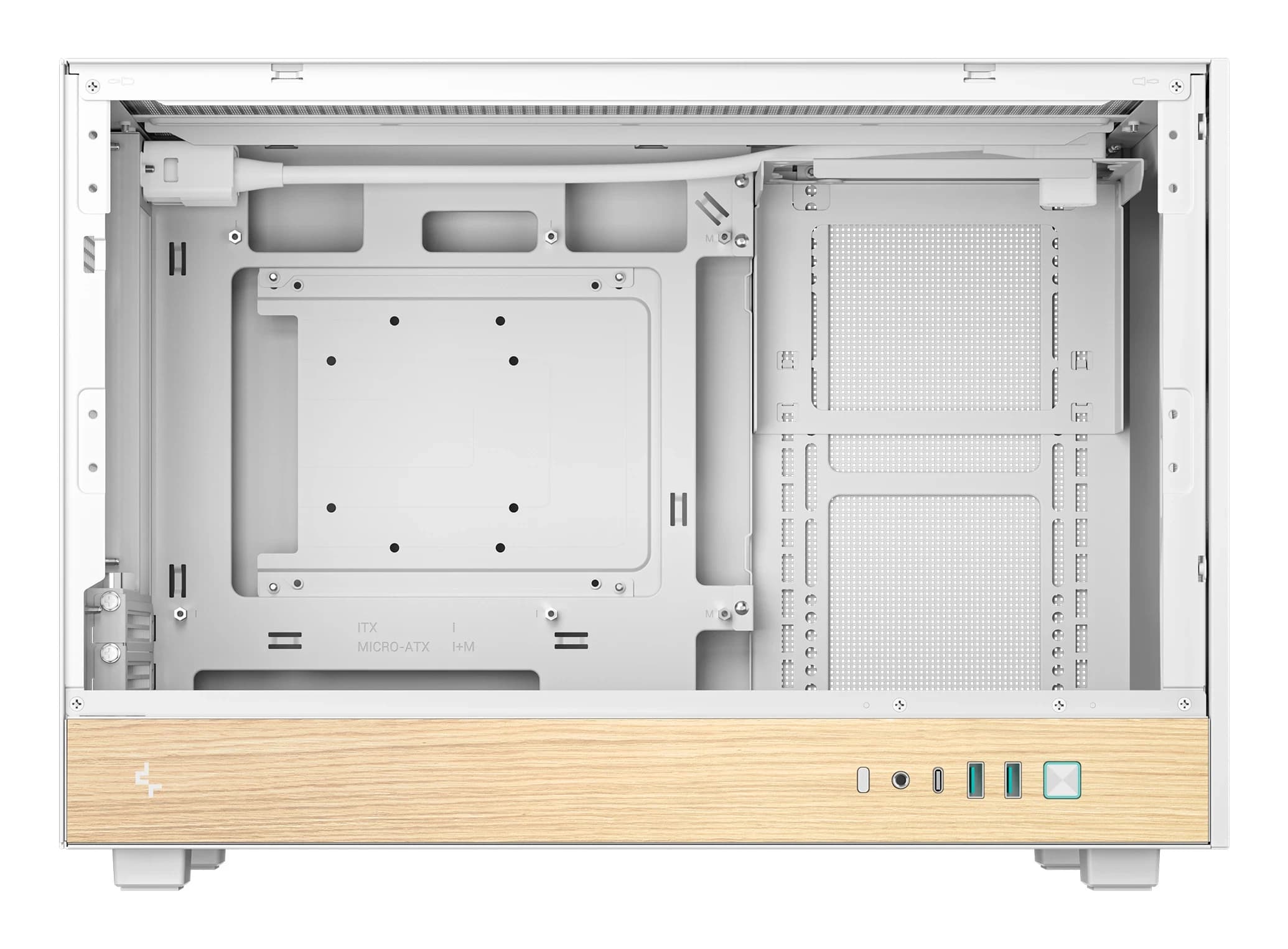 DEEPCOOL MATX CH260 WH WHITE WOOD w/o PSU USB 3.0 Front Type-C, Mesh panel