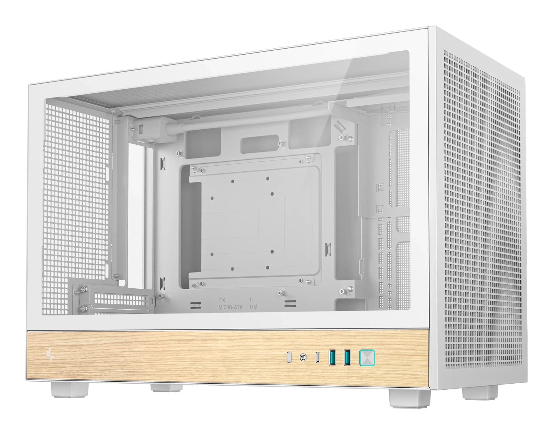 DEEPCOOL MATX CH260 WH WHITE WOOD w/o PSU USB 3.0 Front Type-C, Mesh panel