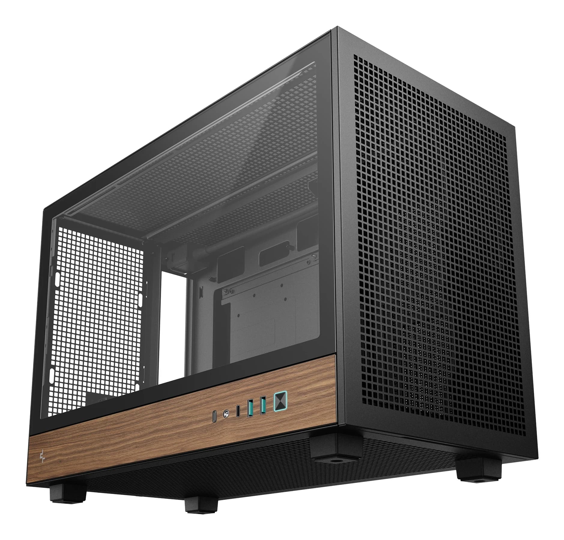 DEEPCOOL MATX CH260 WOOD w/o PSU USB 3.0 Front Type-C, Mesh panel