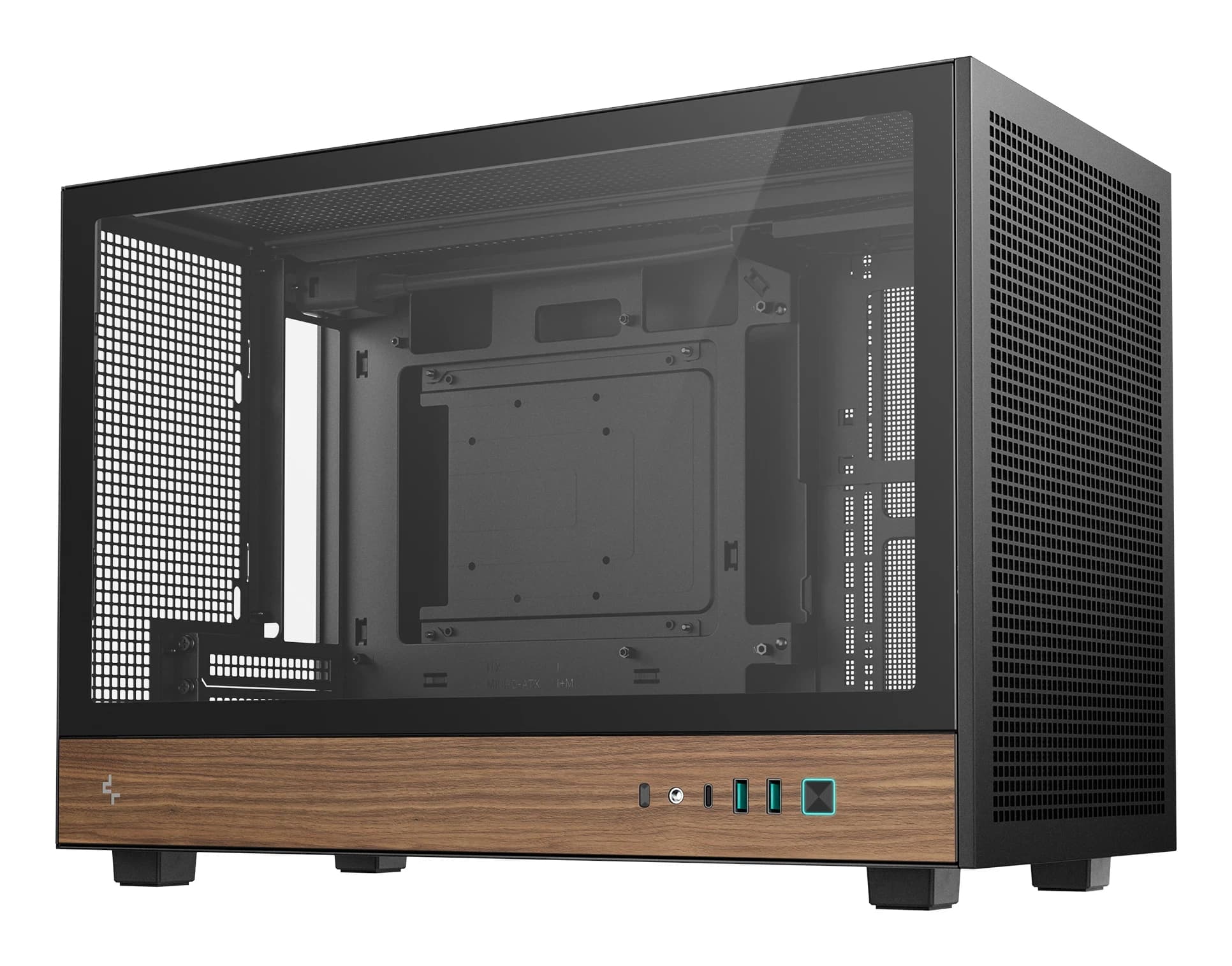 DEEPCOOL MATX CH260 WOOD w/o PSU USB 3.0 Front Type-C, Mesh panel