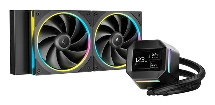 DEEPCOOL LM240 ARGB 120*2 FL12 SE FAN, 2.4" IPS DISPLAY, LGA20xx/1700/1200/115*/AMD