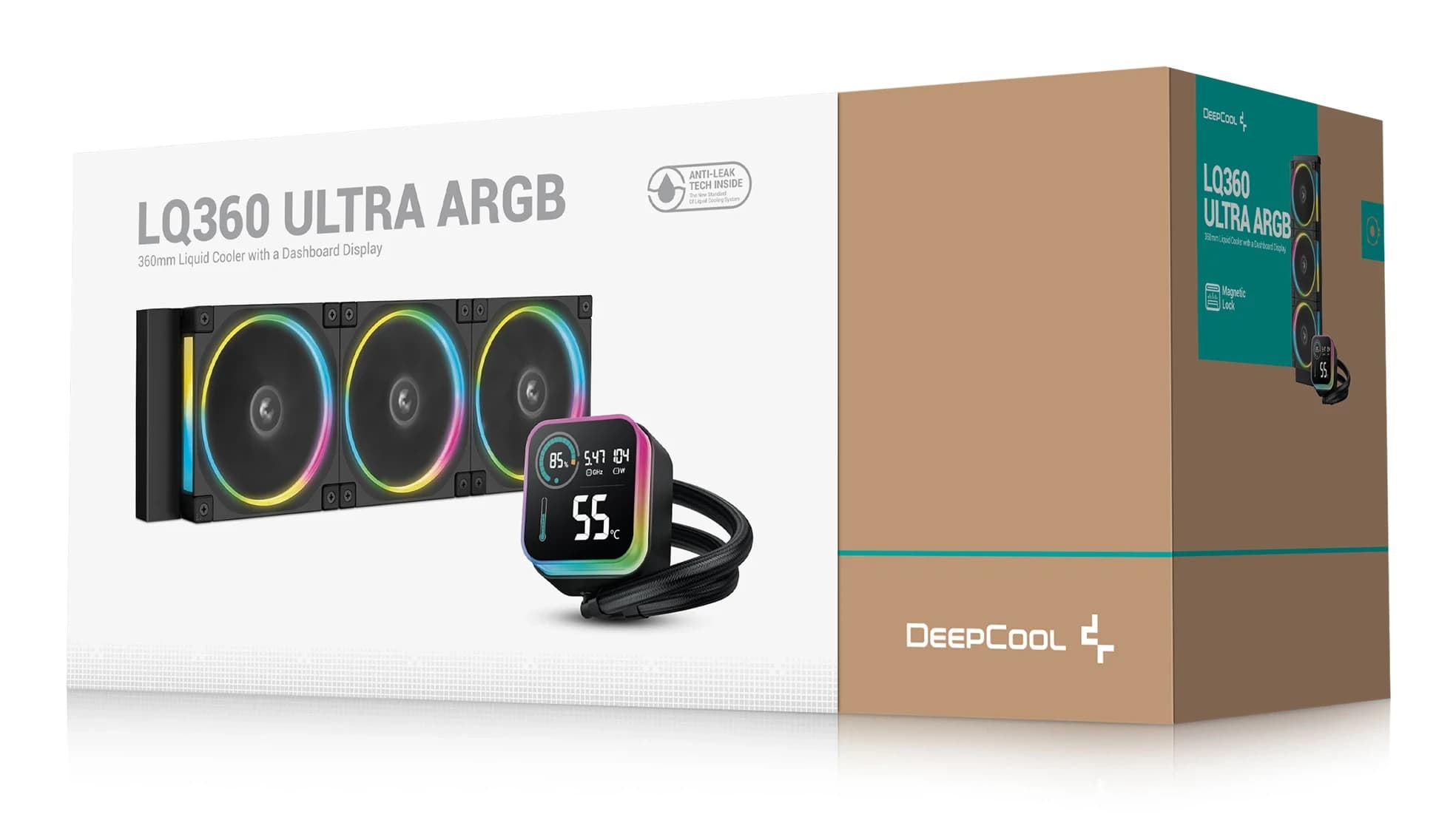DEEPCOOL LQ360 ULTRA ARGB 120*3 FAN, LED DIGITAL DISPLAY, LGA1851/1700/1200/115*/AMD