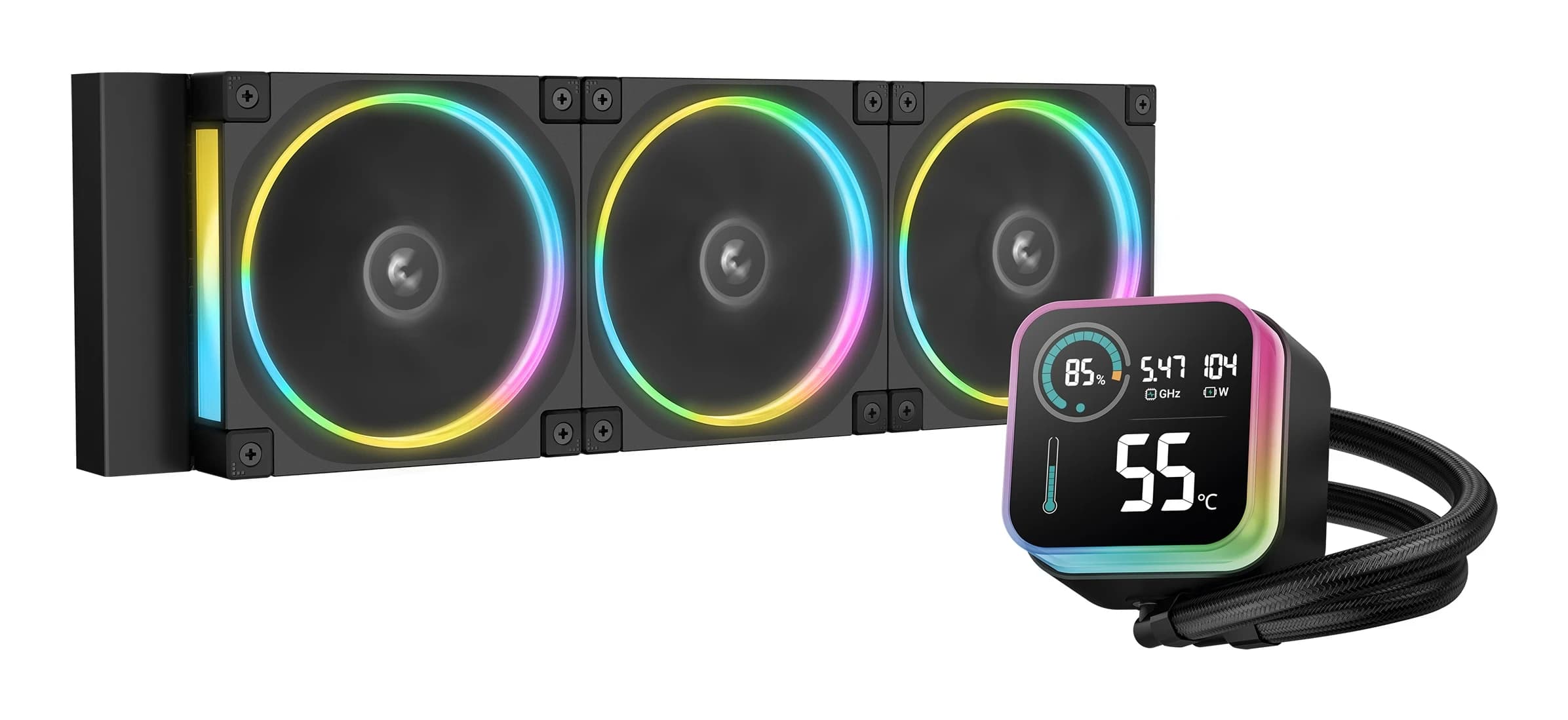 Система жидкостного охлаждения DeepCool LQ360 ULTRA ARGB (360 мм, 300 Вт, 2150 об/мин) чёрный