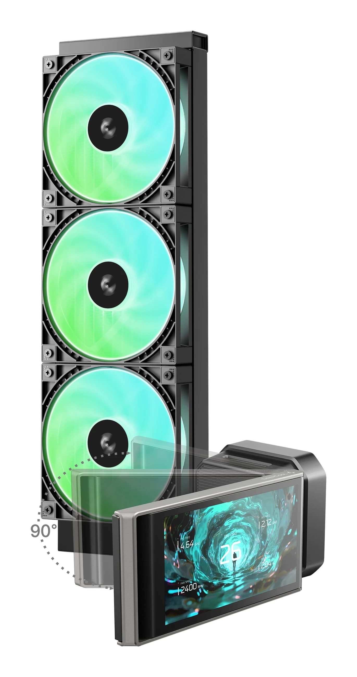 DEEPCOOL LT360 VISION ARGB 120*3 FAN 4.5" LCD HD LGA20xx/1700/1200/115*/AMD
