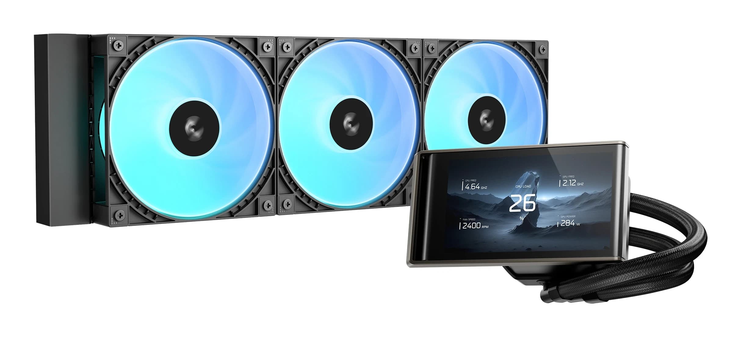 Система жидкостного охлаждения DeepCool LT360 VISION (120 мм, 4.5") чёрный