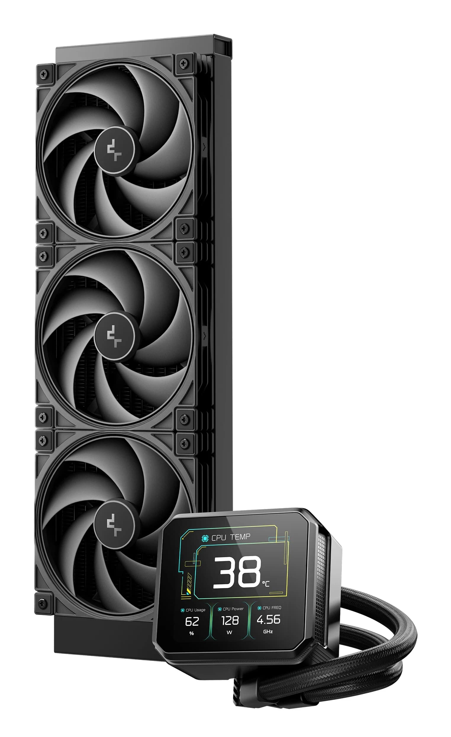 DEEPCOOL SPARTACUS 360 ARGB 120*3 PWM ARGB FAN 3.4” 480x480 TFT LCD ARGB PUMP LGA20xx/1700/1200/115*