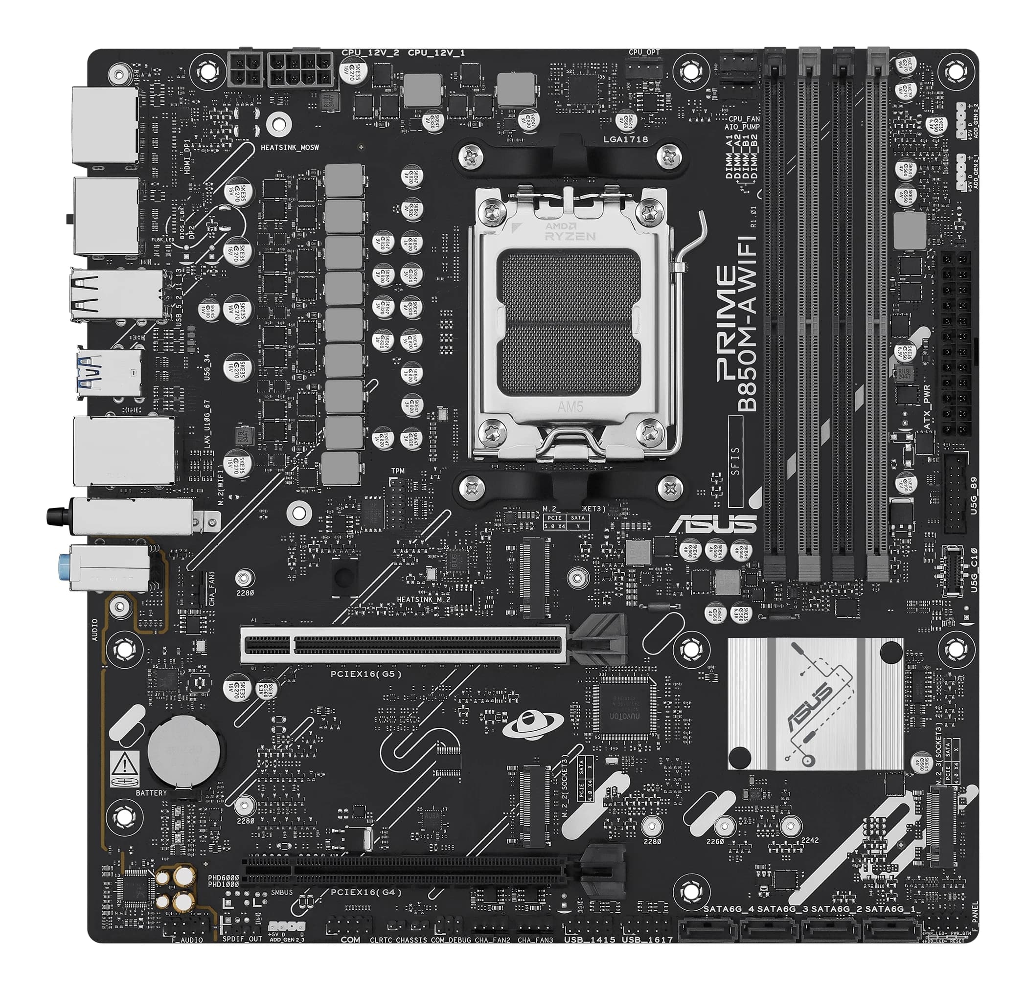 MB AM5 ASUS PRIME B850M-A WIFI,4xDDR5,15xUSB,mATX,3xM.2,4xSATA3,3PCIe16x,2DP HDMI