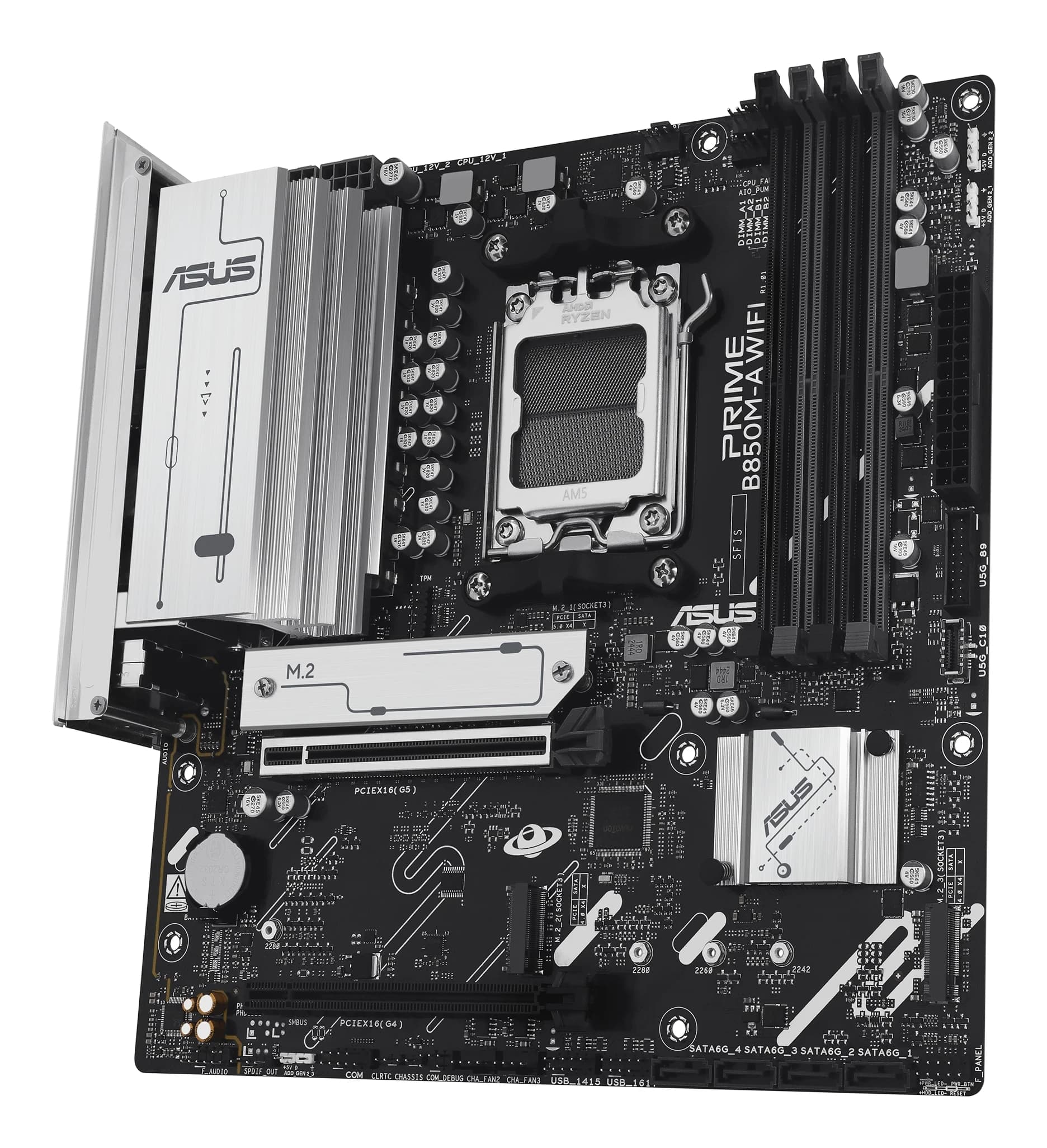 MB AM5 ASUS PRIME B850M-A WIFI,4xDDR5,15xUSB,mATX,3xM.2,4xSATA3,3PCIe16x,2DP HDMI