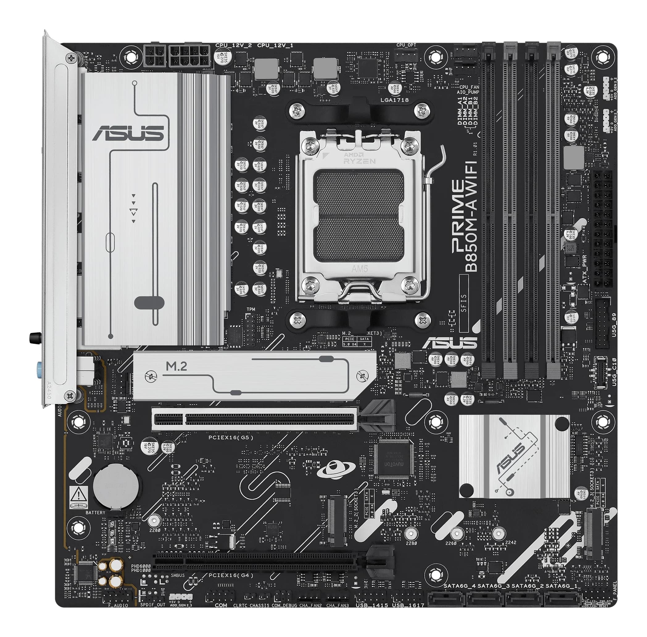 MB AM5 ASUS PRIME B850M-A WIFI,4xDDR5,15xUSB,mATX,3xM.2,4xSATA3,3PCIe16x,2DP HDMI