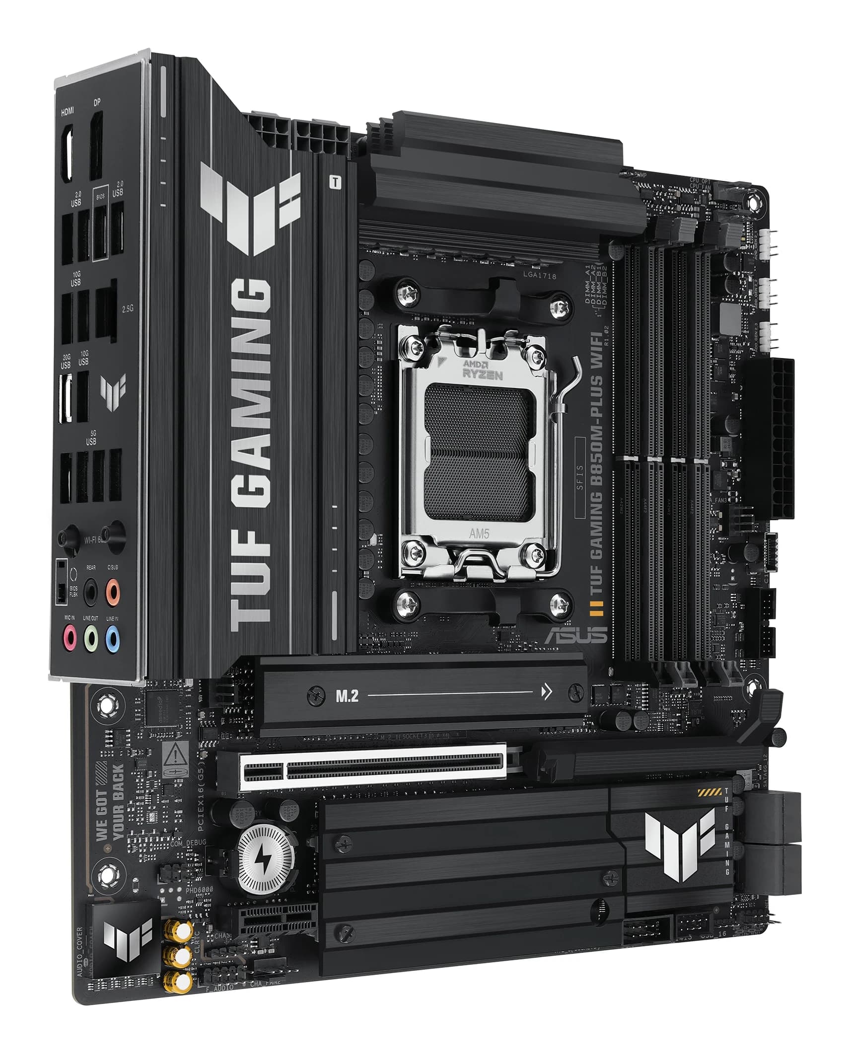 MB AM5 ASUS TUF GAMING B850M-PLUS,4xDDR5,12xUSB,mATX,3xM.2,2PCIe16x, PCIe1x DP HDMI