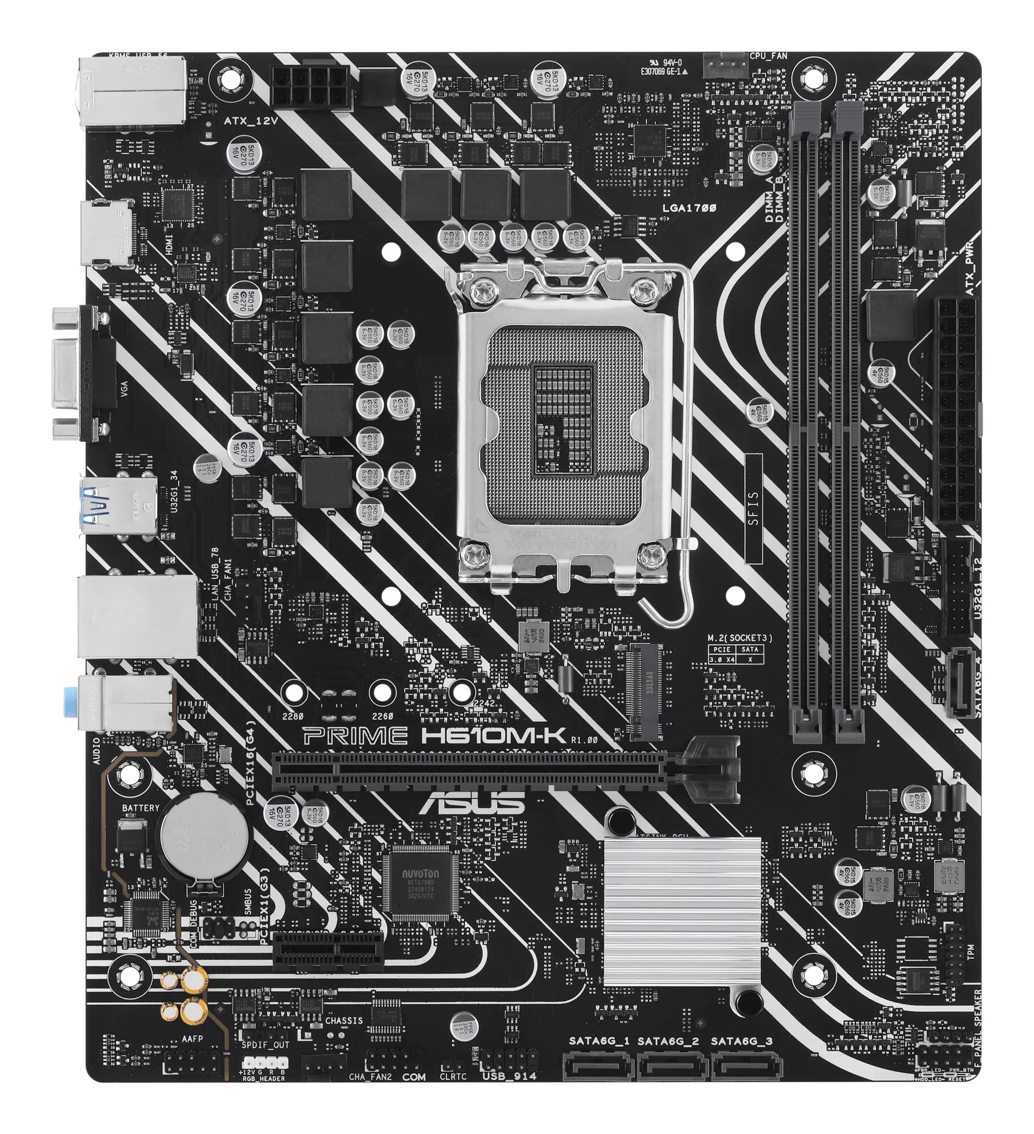 MB LGA1700 ASUS H610M-K,2xDDR5,10xUSB,M.2,4xSATAIII,mATX,PCIe16x, PCIe1x, HDMI,VGA