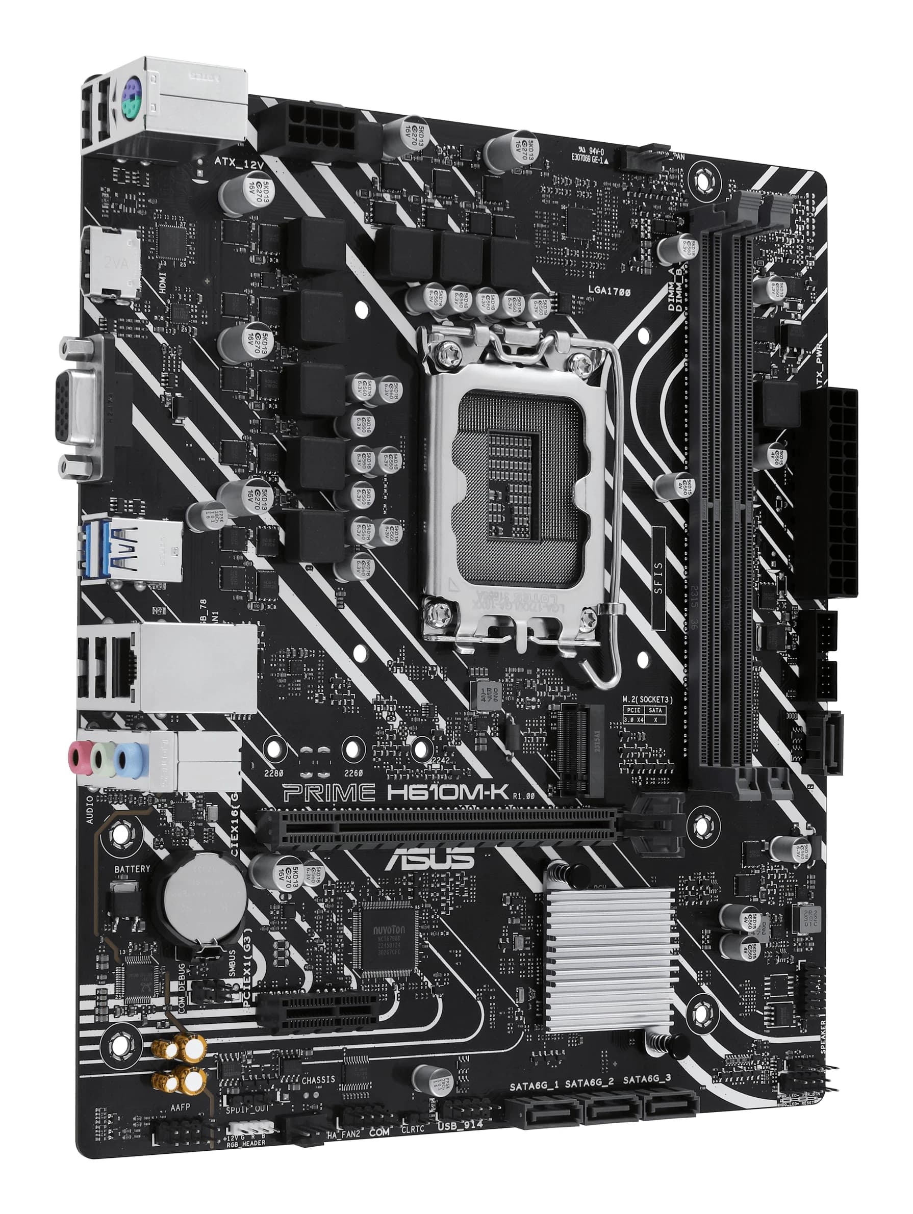 MB LGA1700 ASUS H610M-K,2xDDR5,10xUSB,M.2,4xSATAIII,mATX,PCIe16x, PCIe1x, HDMI,VGA
