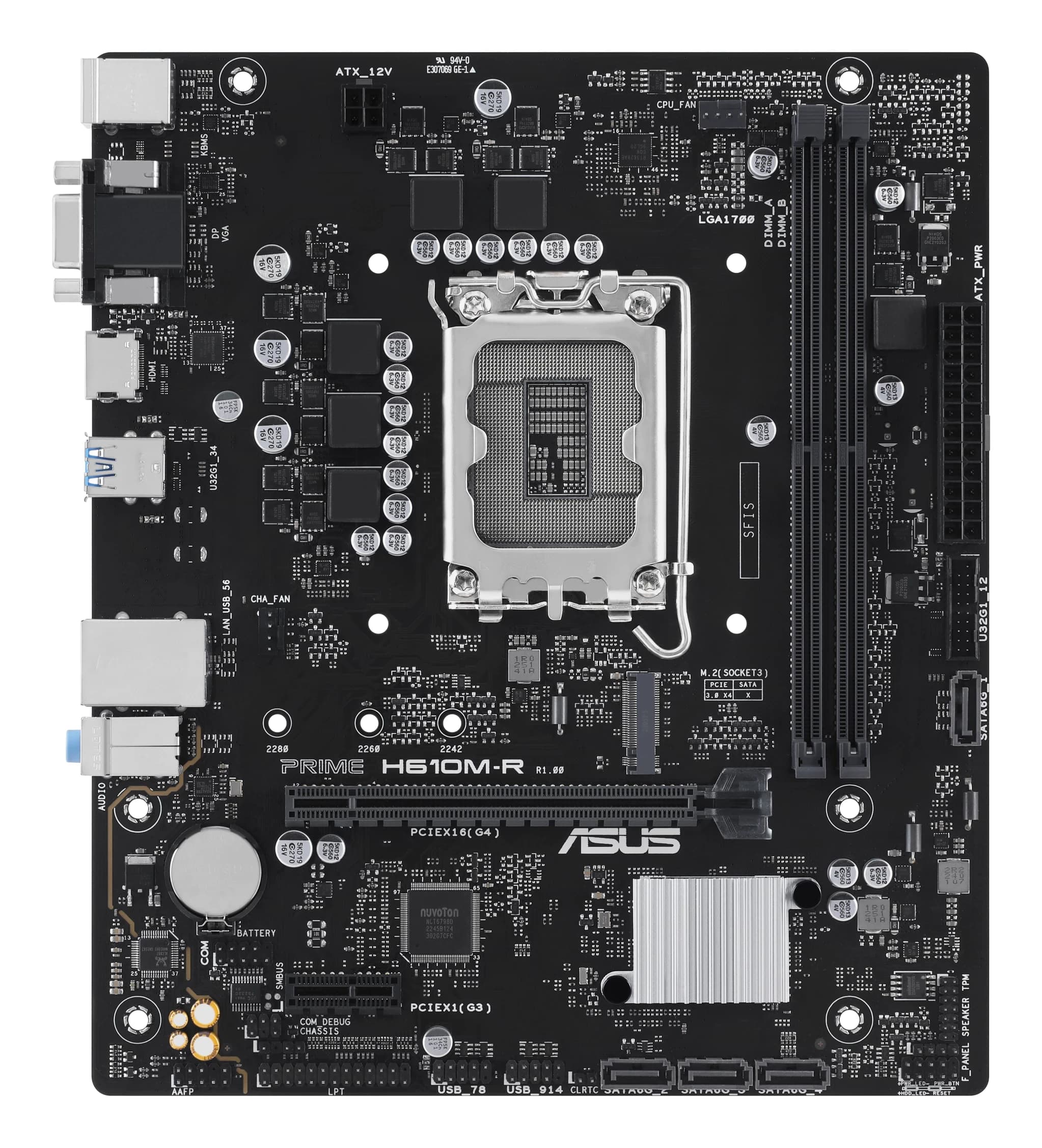 MB LGA1700 ASUS H610M-R-SI,2xDDR5,12xUSB,4xSATAIII,mATX,M.2,PCIe16x, PCIe1x, HDMI,VGA, DP