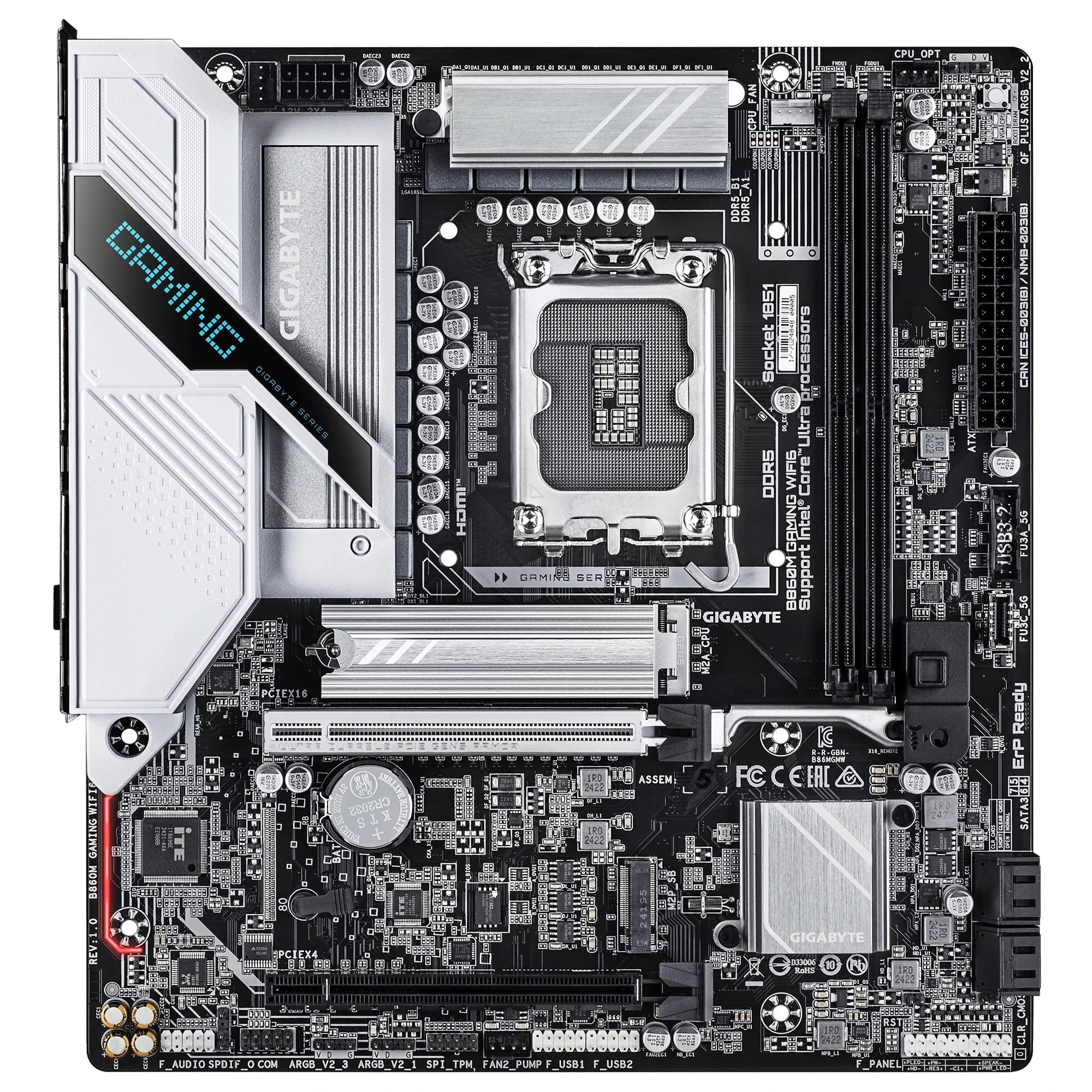 MB LGA1851 GIGABYTE B860M GAMING WIFI6,2xDDR5,11xUSB,mATX,2xM.2,4xSATA, 2PCIe16x,HDMI,DP,Type-C,WiFi