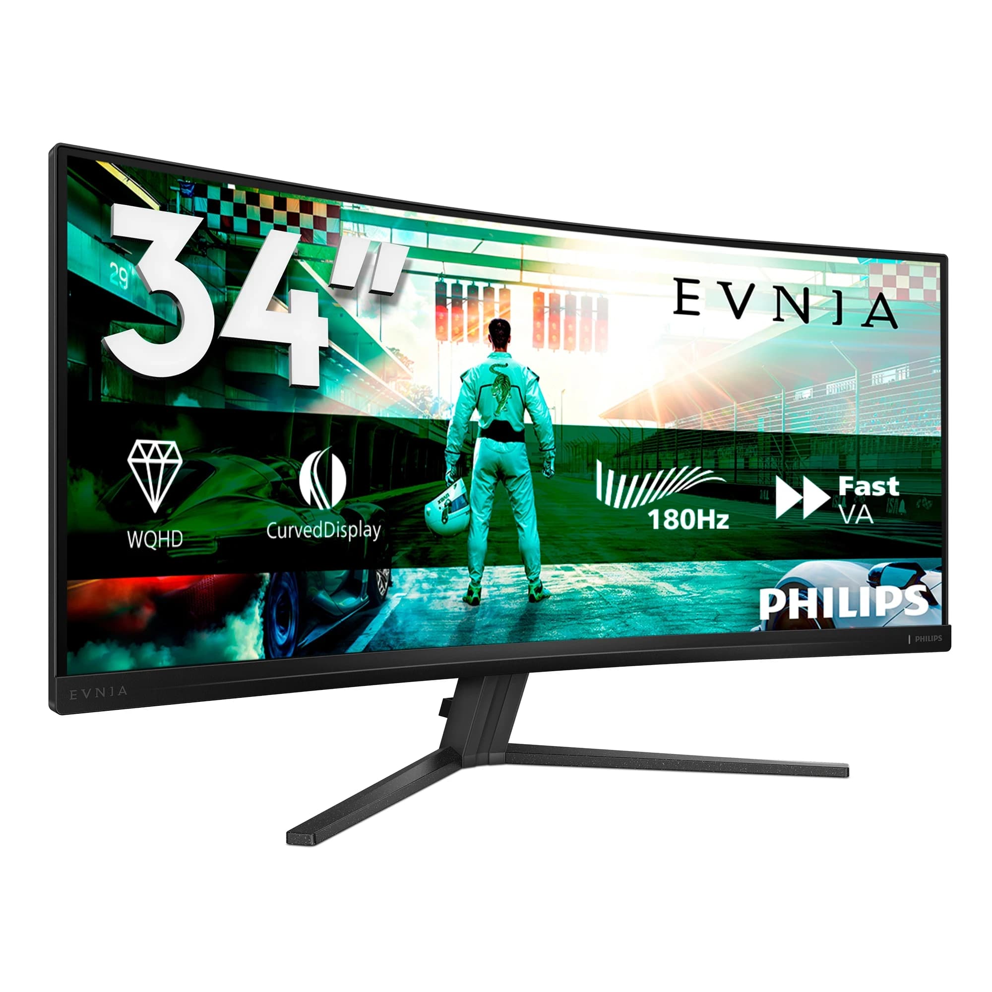 PHILIPS 34" 34M2C3500L CURVED VA 3440x1440 WQHD 180HZ 4000:1 300cd/m2 1ms 2xHDMI DP