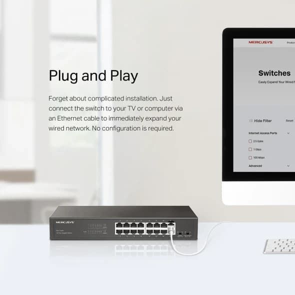 HUB Switch Mercusys(TP-Link) MS116GS 16-port 10/100/1000M Gigabit Switch