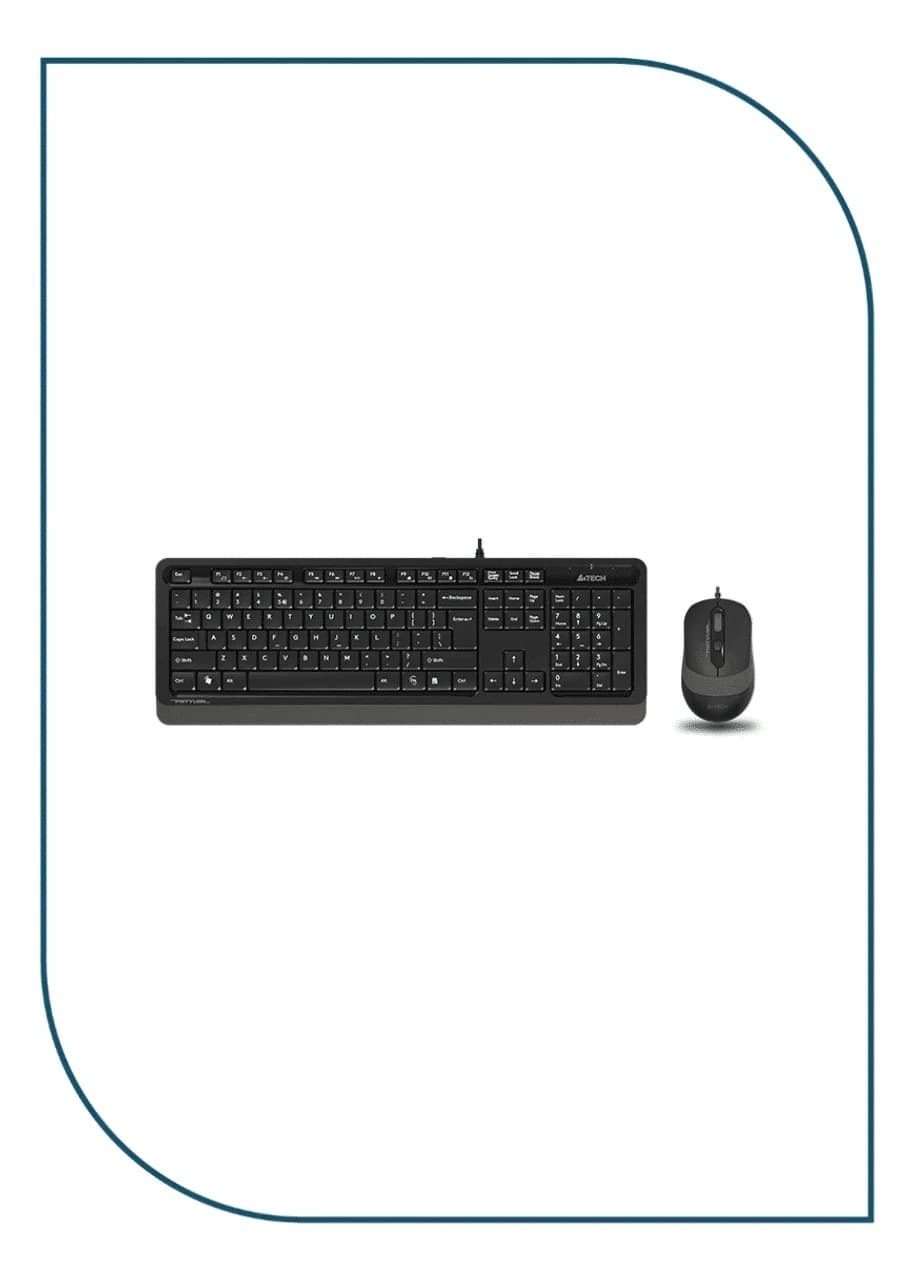A4TECH FSTYLER F1010 (FM10+FK10) MULTIMEDIA SLEEK COMFORT KEYBOARD + MOUSE COMBO SET USB BLACK US+R