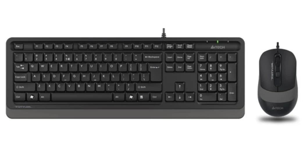 A4TECH FSTYLER F1010 (FM10+FK10) MULTIMEDIA SLEEK COMFORT KEYBOARD + MOUSE COMBO SET USB BLACK US+R