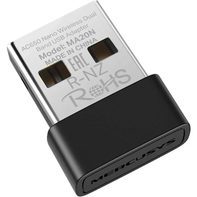 Wireless Adapter Mercusys(TP-Link)MA20N AC650 200+433Mbps Wireless Dualband Nano USB Adapter
