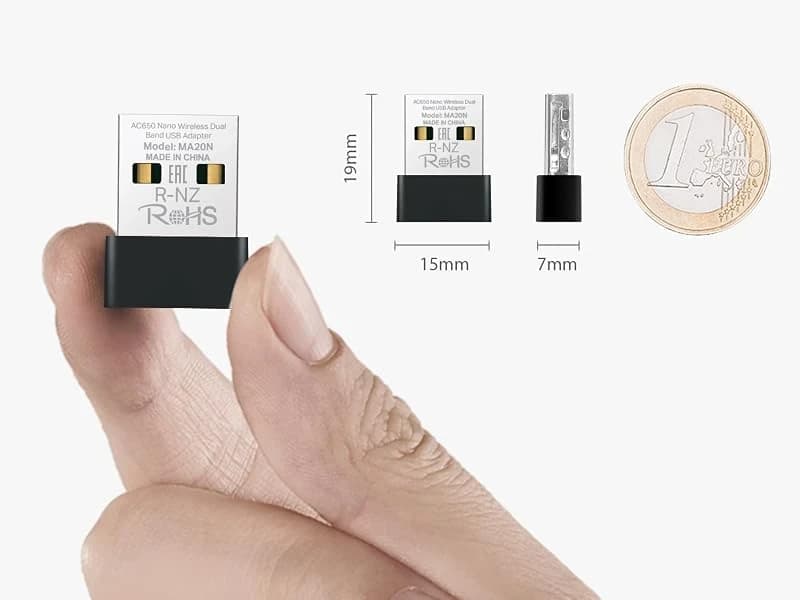 Wireless Adapter Mercusys(TP-Link)MA20N AC650 200+433Mbps Wireless Dualband Nano USB Adapter