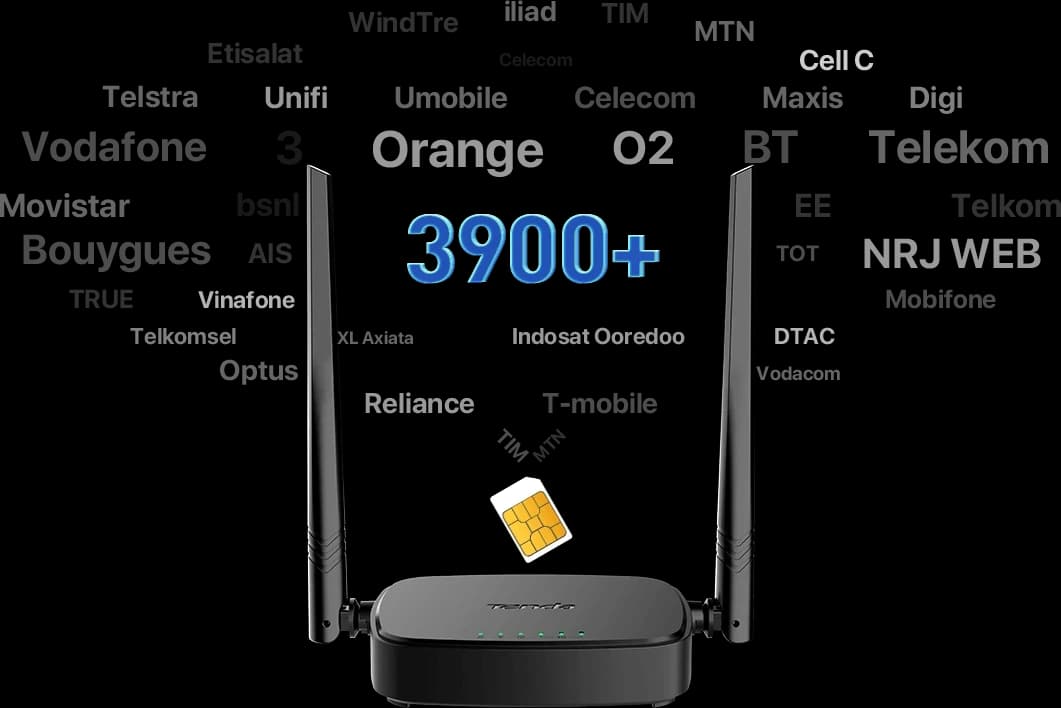 Wireless Tenda 4G03pro 4G SIM Router 300Mbs 2T2R 2*LAN WAN встроенный модем 4G LTE