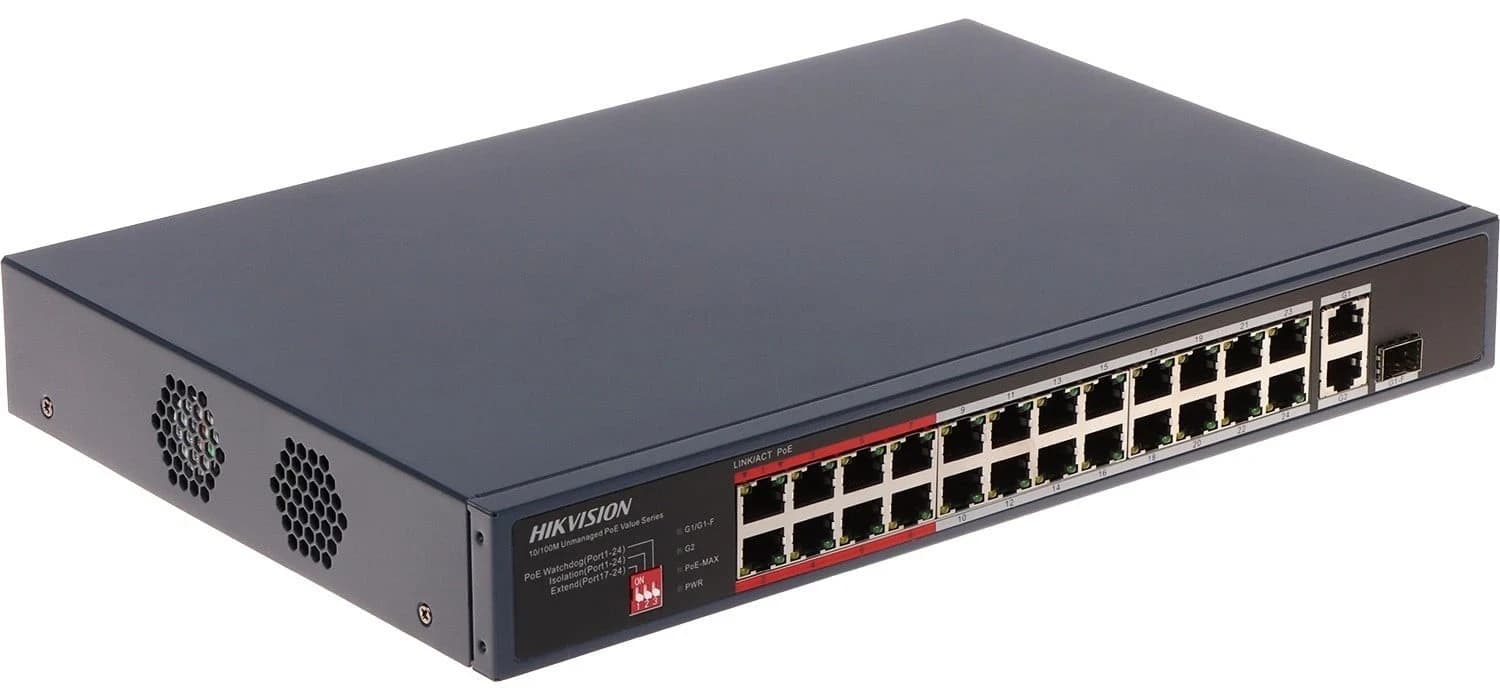 HUB Switch HIKVISION DS-3E0326P-E/M(C)24x100MbpsPoE,1x1000Mbps,1x1000 SFP,PoE budget:230W Metal