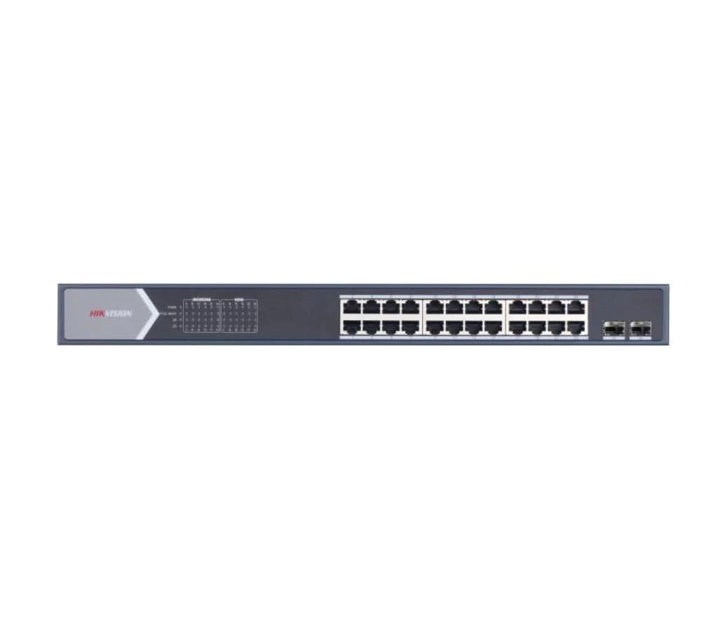 Коммутатор Hikvision DS-3E0526P-E/M(B) (24 порта 1000 Мбит/с PoE, 2 SFP 1000 Мбит/с, 225 Вт)