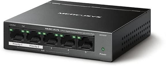 HUB Switch Mercusys(TP-Link)MS105GP 5-port Gigabit with 4-Port 65W PoE+