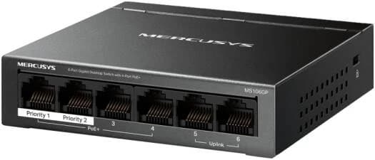 HUB Switch Mercusys(TP-Link)MS106GP 6-port Gigabit with 4-Port 65W PoE+