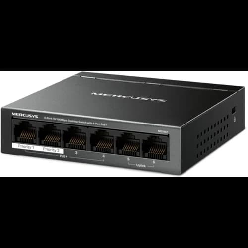 HUB Switch Mercusys(TP-Link)MS106P 6-port 10/100M with 4-Port 67W PoE+