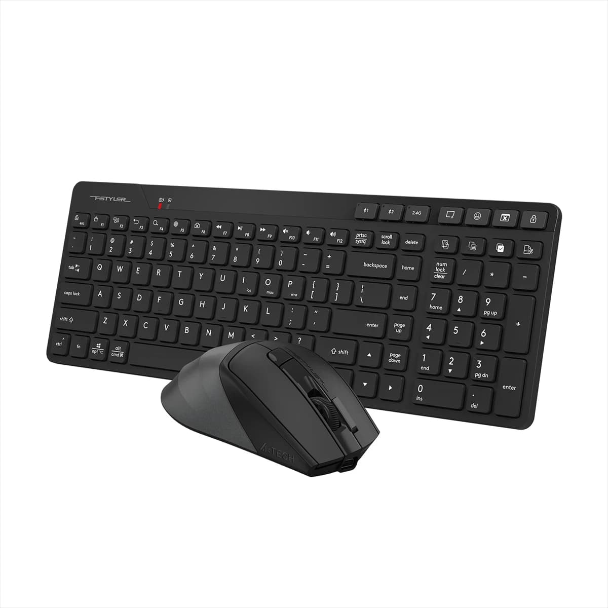 A4TECH FSTYLER FB2800C Air2(FBK27C+FB45CS Air2) BT+2.4G KEYBOARD + MOUSE COMBO SET BLACK US+RU