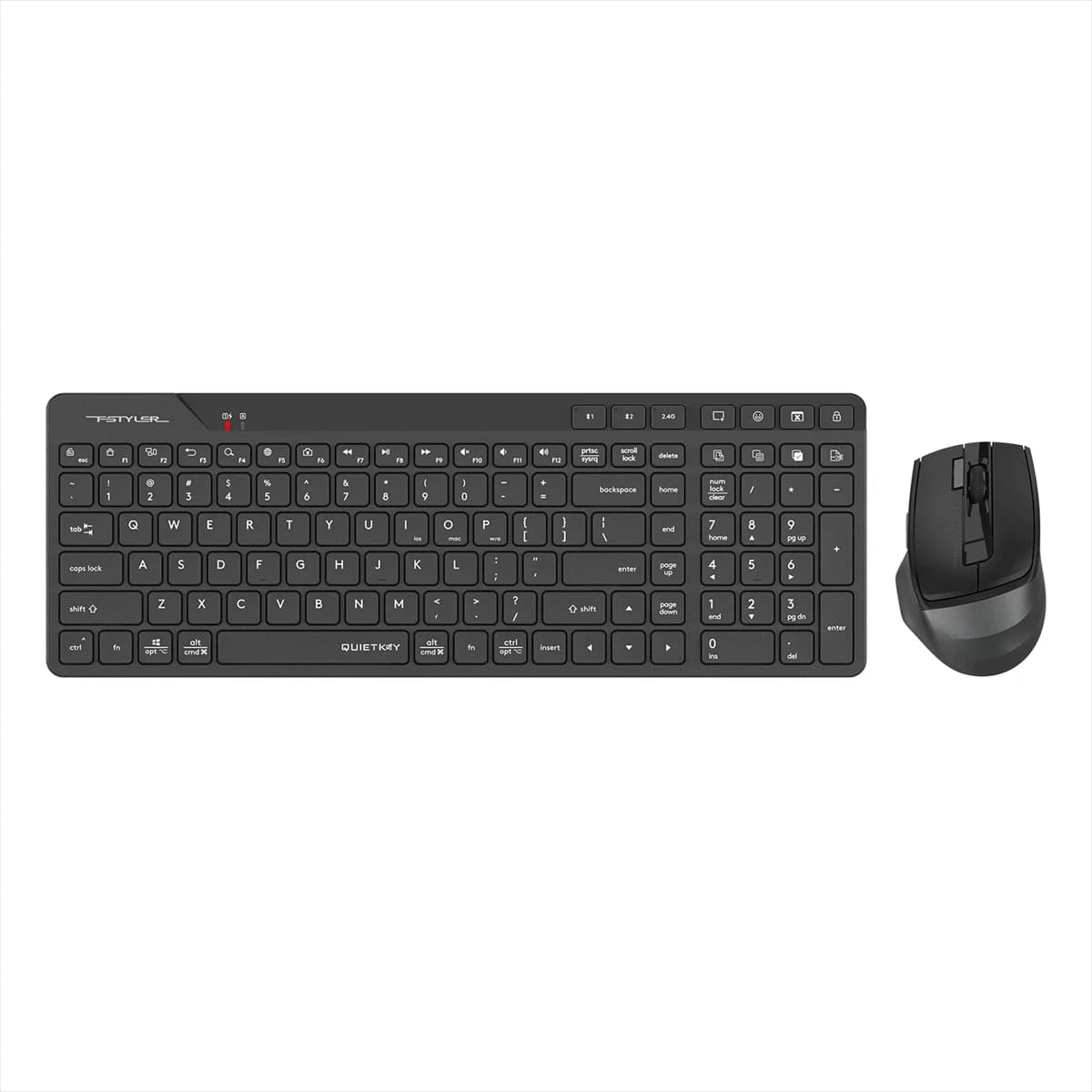 A4TECH FSTYLER FB2800C Air2(FBK27C+FB45CS Air2) BT+2.4G KEYBOARD + MOUSE COMBO SET BLACK US+RU