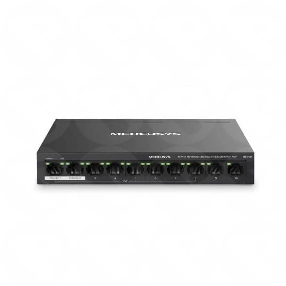 HUB Switch Mercusys(TP-Link)MS110P 10-Port 10/100M Desktop Switch with 8-Port 65W PoE+
