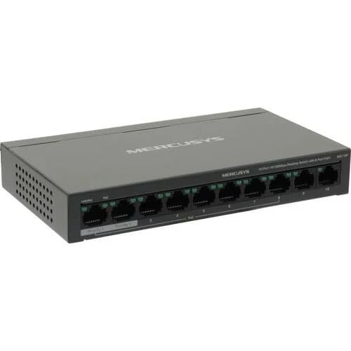 HUB Switch Mercusys(TP-Link)MS110P 10-Port 10/100M Desktop Switch with 8-Port 65W PoE+