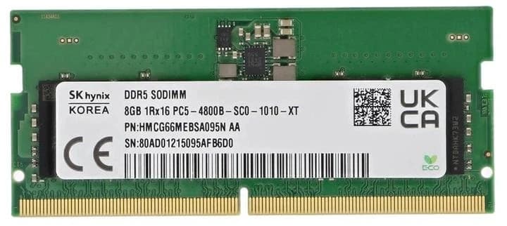 Оперативная память для ноутбука DDR5 8GB PC5-38400 (4800MHz) 1.1V, CL40, HYNIX OEM