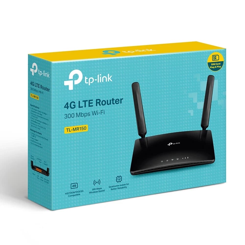 Беспроводной маршрутизатор TP-Link TL-MR150 N300 4G Wireless SIM Router 300Mbs 2T2R 4*LAN WAN встроенный модем 4G LTE