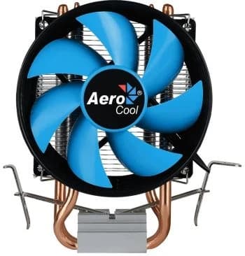 Кулер для процессора Aerocool Verkho 2 Intel 1700/1200/115X/775/AM5/AM4/AM3+/AM3/AM2+/AM2/FM2/FM1, 110W, 90мм, 800-2000 об/мин, 15-25 дБA, 4pin, 2 теплотрубки, 90 x 25 мм, Черный