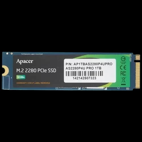 Твердотельный накопитель SSD 1024GB Apacer 2280M M.2 PCI-E Gen3 x4, Read/Write up 3500/3000MB/s [AP1TBAS2280P4UPRO-1]