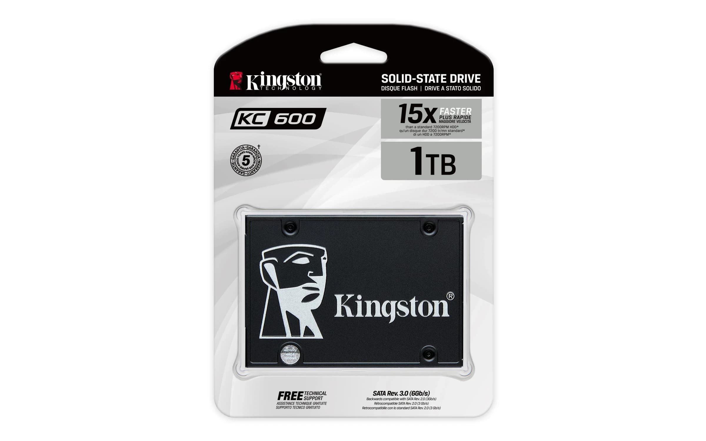 Твердотельный накопитель SSD 1024GB Kingston KC600 SATA3.0 Read/Write up 550/520 MB/s [SKC600/1024G]