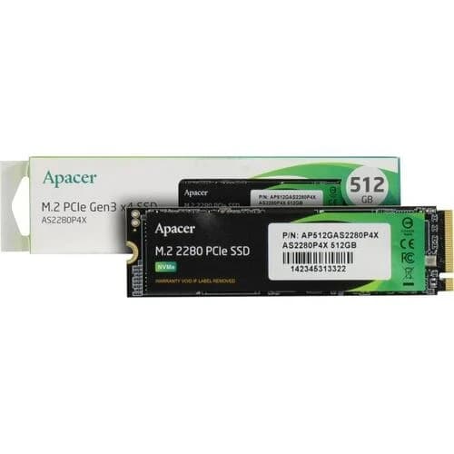 SSD-накопитель Apacer 2280M (512 ГБ, M.2 2280, PCIe 3.0) чёрный [AP512GAS2280P4X-1]