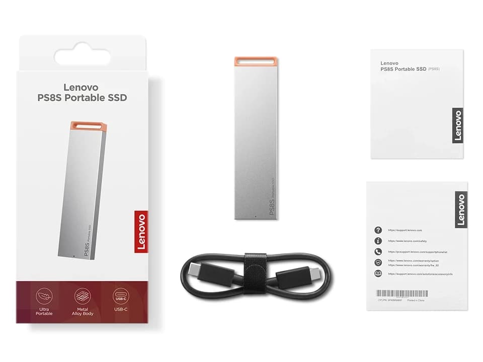 Внешний твердотельный накопитель SSD 2TB Lenovo PS8S Read/write speed of up to 1050 MB/s USB3.2 [4XB1T88413]