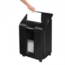 Шредер Fellowes AUTOMAX 100M Уровень секретности P-4, Фрагмент 4х10 мм, Подача 10(100) лист, автоподача, Емкость корзины 23 л, Уничтожение скоб, скрепок, пл. карт, Черный