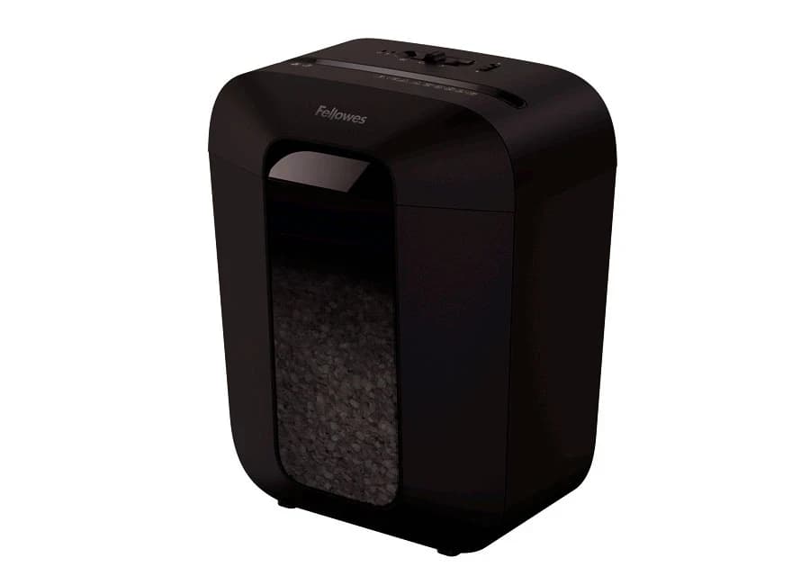 Шредер Fellowes LX41 Уровень секретности P-4, Фрагмент 4х12 мм, подача 8(50) лист, Емкость корзины 17 л, Уничтожение скоб, скрепок, пл. карт, Черный