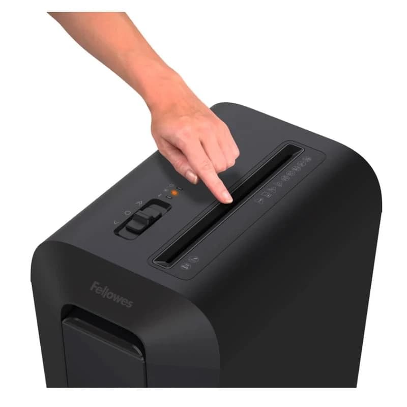 Шредер Fellowes LX65 Уровень секретности P-4, Фрагмент 4х40 мм, Подача 10 лист, Емкость корзины 22 л, Уничтожение скоб, скрепок, пл. карт, Черный