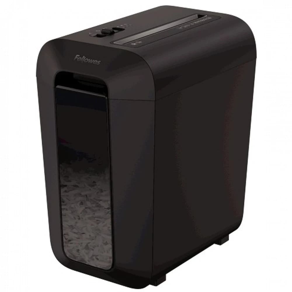 Шредер Fellowes LX65 Уровень секретности P-4, Фрагмент 4х40 мм, Подача 10 лист, Емкость корзины 22 л, Уничтожение скоб, скрепок, пл. карт, Черный