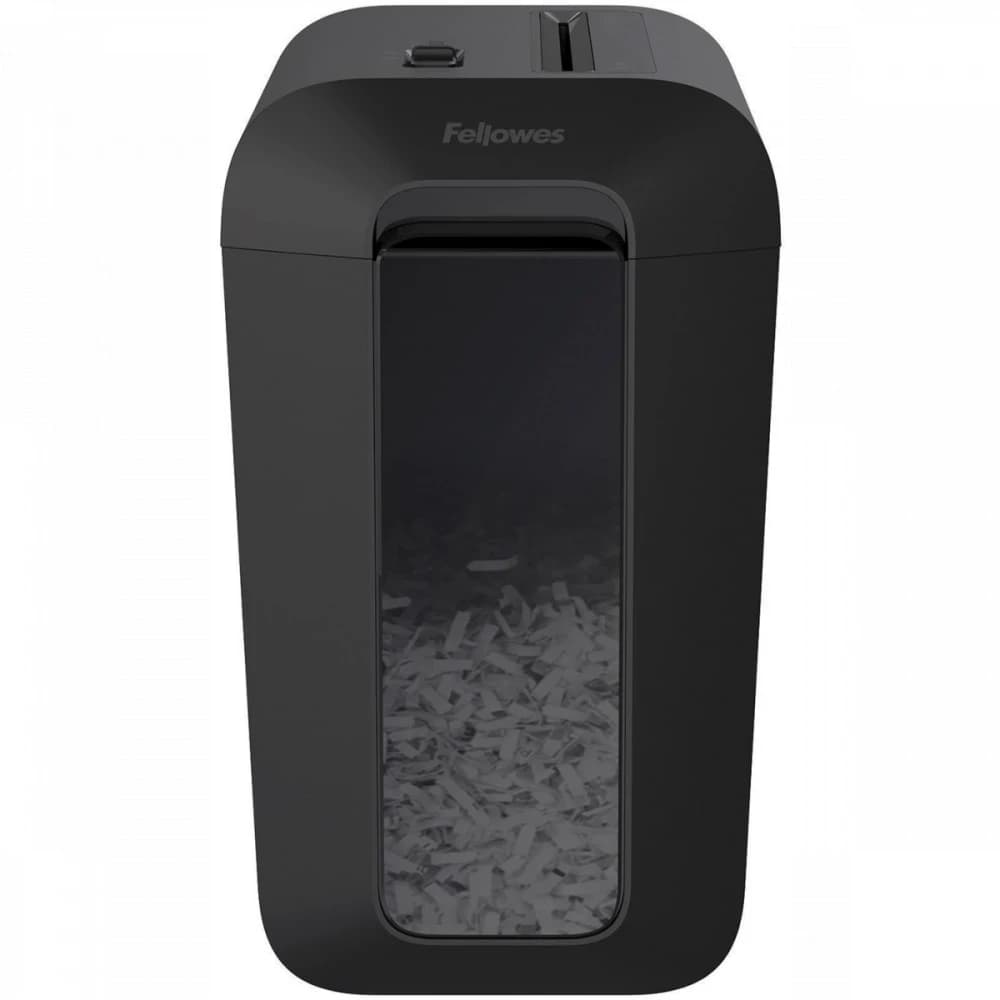 Шредер Fellowes LX65 Уровень секретности P-4, Фрагмент 4х40 мм, Подача 10 лист, Емкость корзины 22 л, Уничтожение скоб, скрепок, пл. карт, Черный